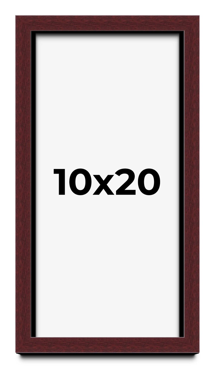 Panoramic Shadow Box 1.5" Depth Brown Picture Frame - UV Acrylic, Backing, Hanging Hardware